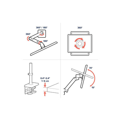 Ergotron 45-695-290 LX Pro Desk Mount Articulating Monitor Arm, Tall Pole White