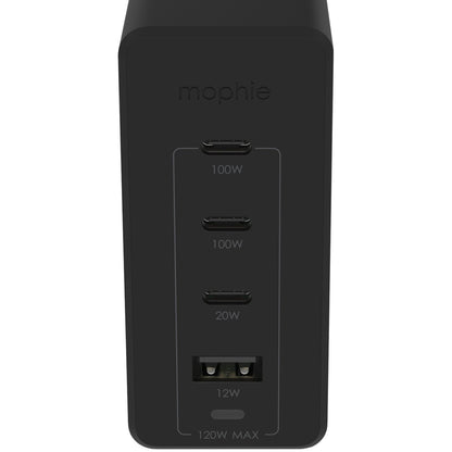mophie Speedport 120W GaN 4-Port USB-C/USB-A Wall Charger Black 409909308