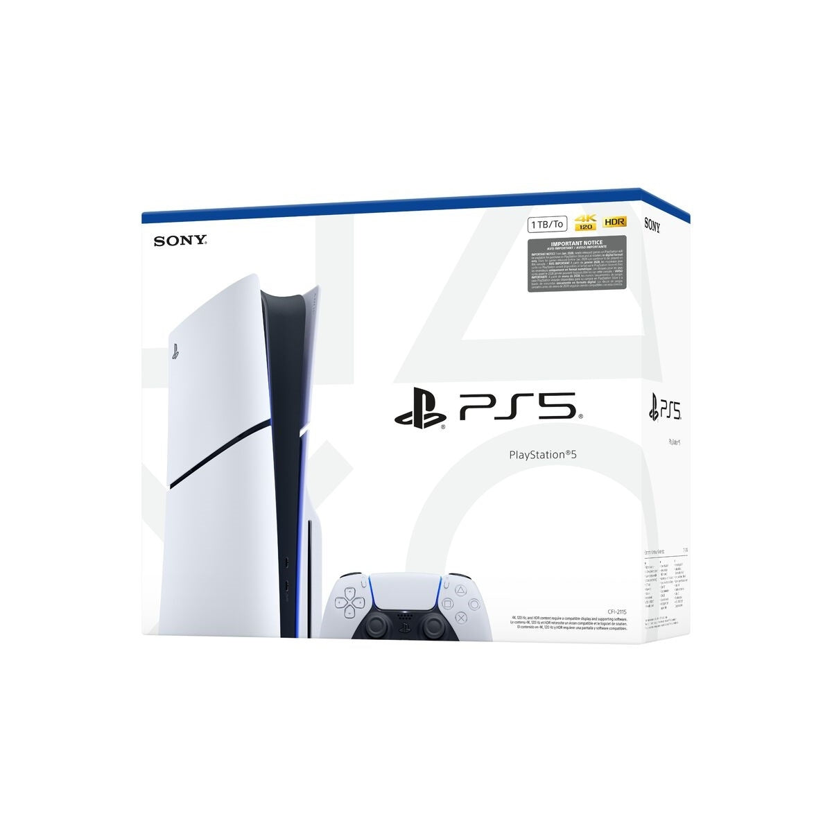 Sony PlayStation 5 Physical Slim Console - 1TB - White