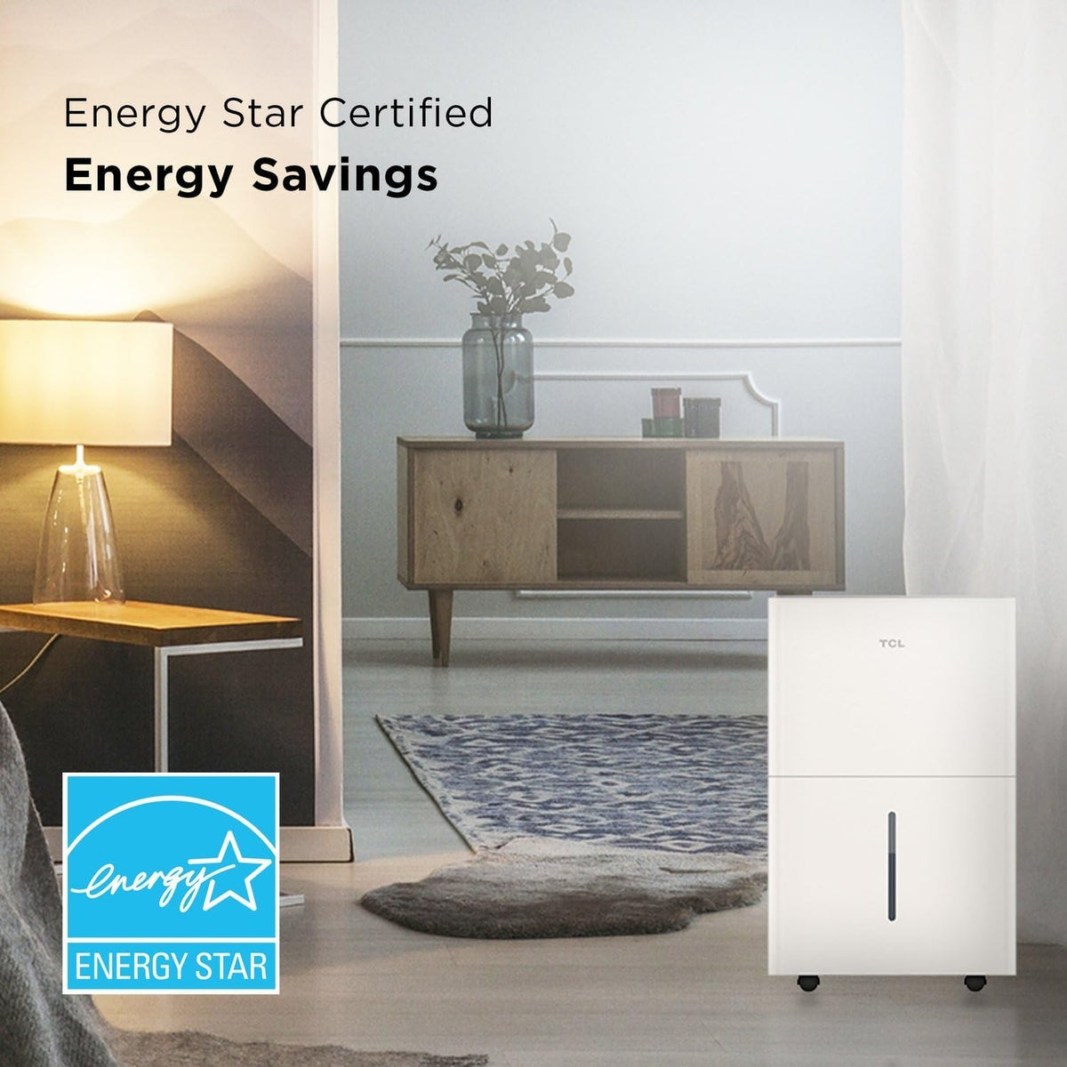 TCL - 4,500 Sq. Ft. 50 Pint Smart Dehumidifier - White H50D44W