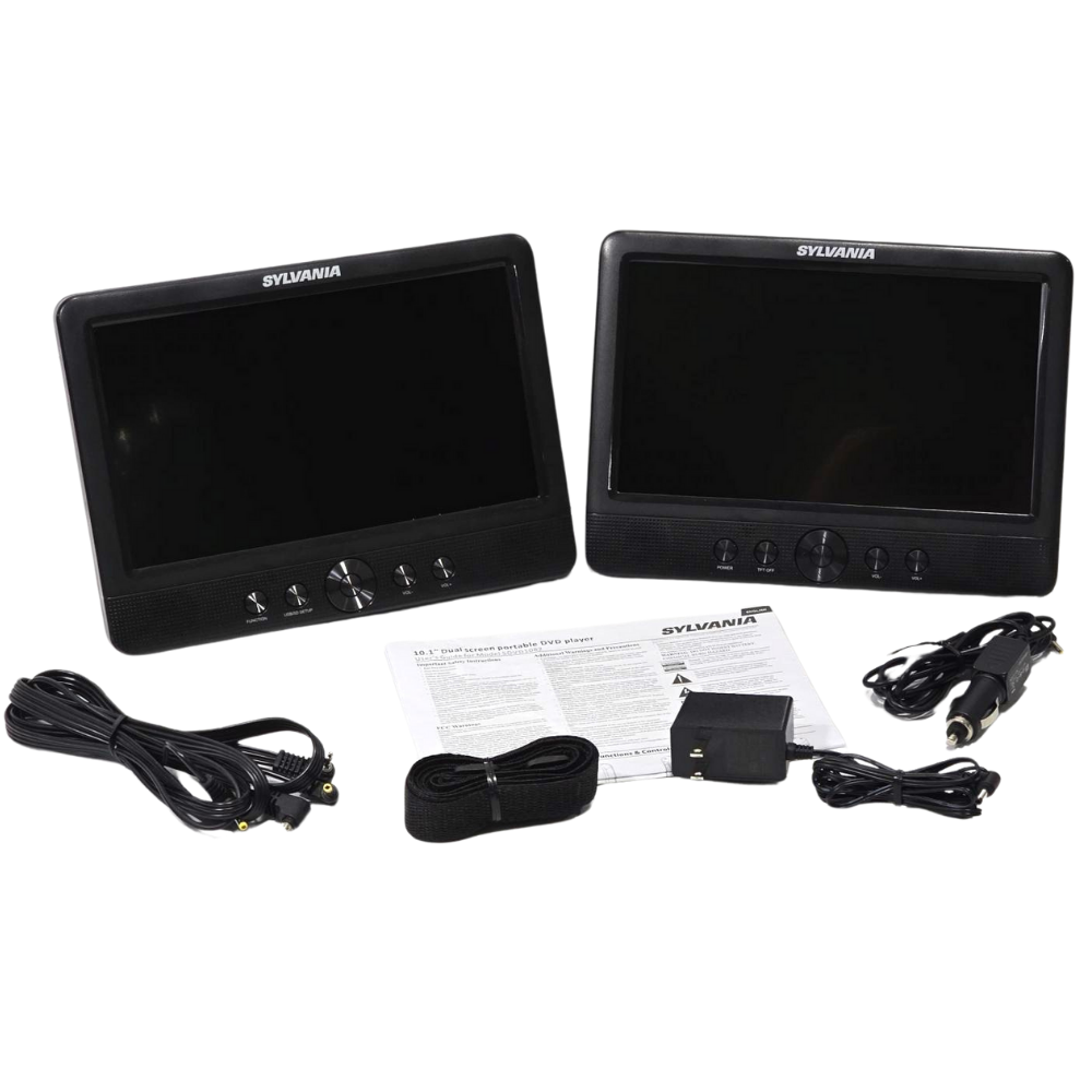 Sylvania 10.1" Dual Screen Portable DVD, VCD, CD Player, SD card slot SDVD1082