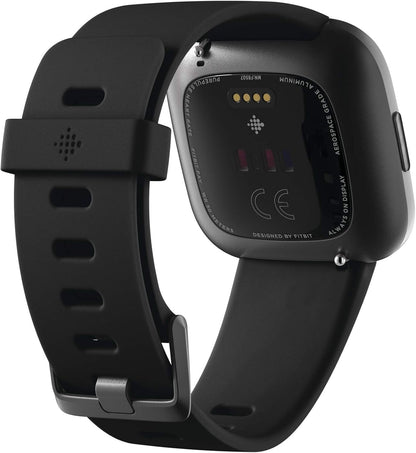 Fitbit Versa 2 Smartwatch Bundle with Small and Large Bands Black FB507BKBKLBNDLB