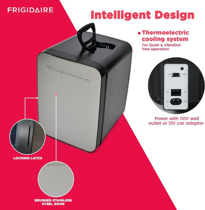 Frigidaire Retro 10L 15-Can Mini Personal Fridge Cooler EFMIS188-B-SS Stainless Steel