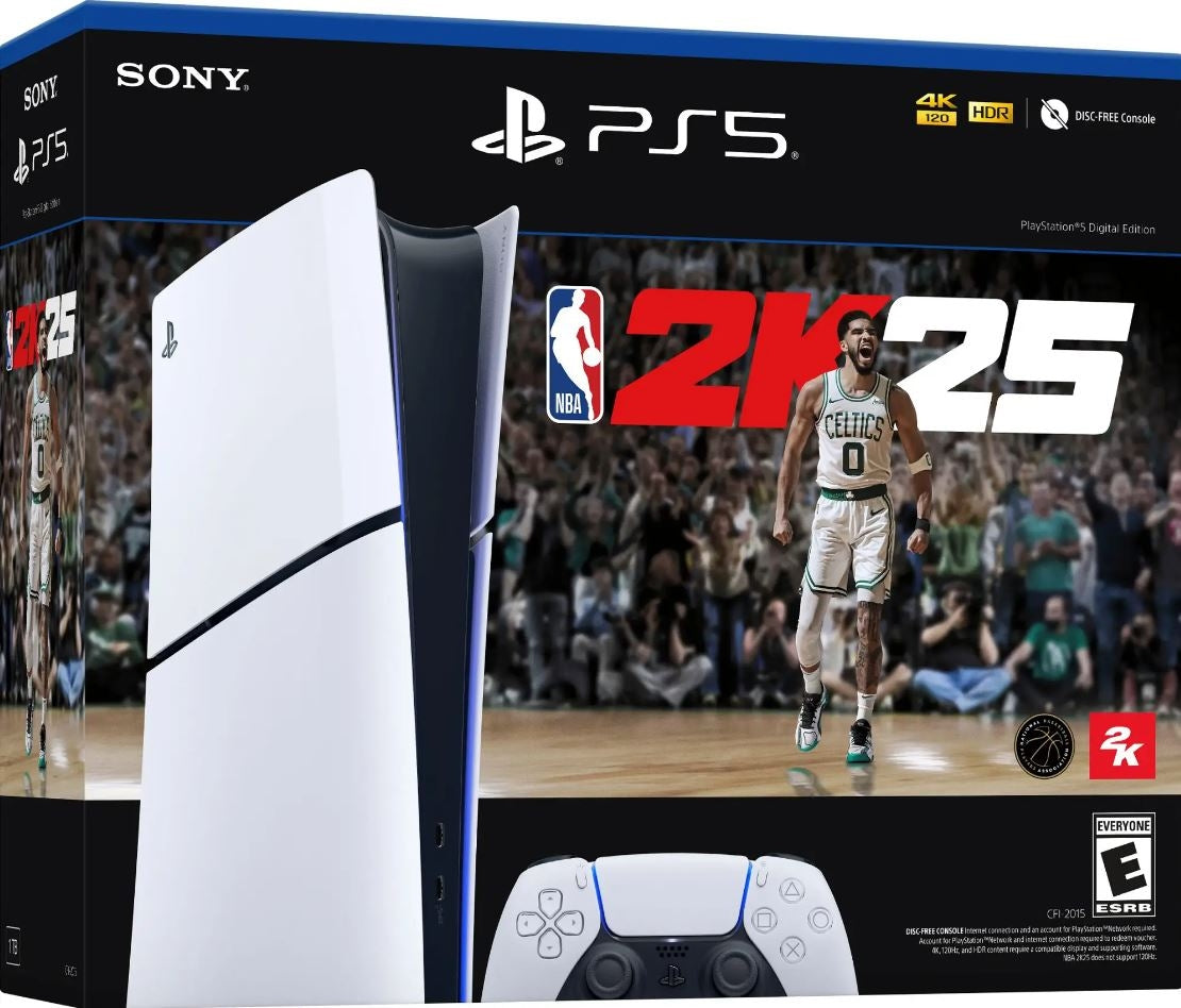 Sony PlayStation 5 Slim Console Digital Edition NBA 2K25 Bundle Black 1000044179