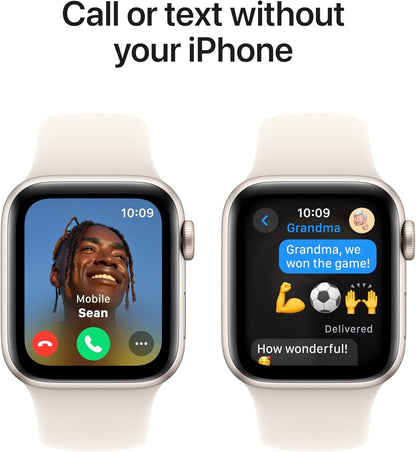 Apple Watch SE 2nd Gen GPS 40mm Aluminum Case Starlight Sport Band S/M MXEF3LL/A