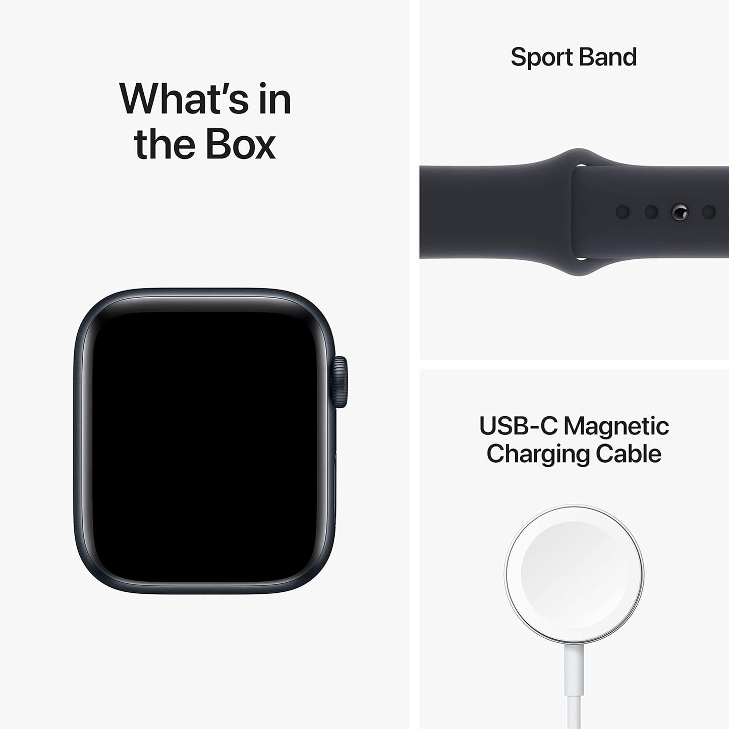 Apple Watch SE 2nd Gen (GPS) 44mm Aluminum Case Sport Band M/L Midnight MNTG3LL/A
