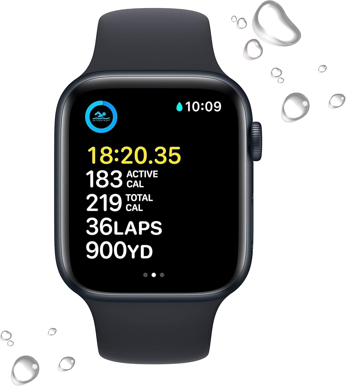 Apple Watch SE Gen 2 (GPS) 44mm Aluminum Case Sport Band M/L Midnight MNTG3LL/A
