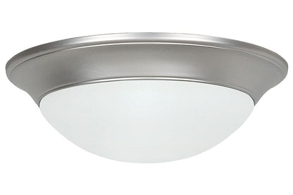 Sunset Lighting 2-Light Flush Mount 13W w/ Twist on Satin Opal Glass, Satin Nickel Finish F7185-53