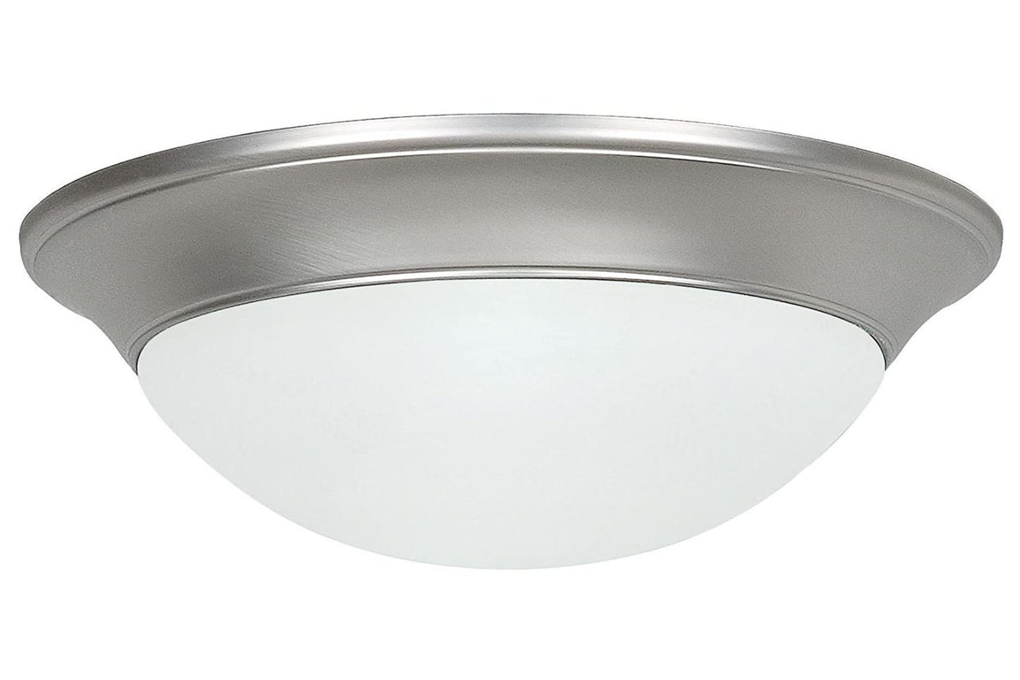 Sunset Lighting 2-Light Flush Mount 13W w/ Twist on Satin Opal Glass, Satin Nickel Finish F7185-53