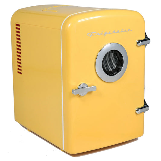 Frigidaire 6 Can Mini Portable Fridge Cooler Built-in Speaker, 4L Capacity - EFMIS151YELCP4