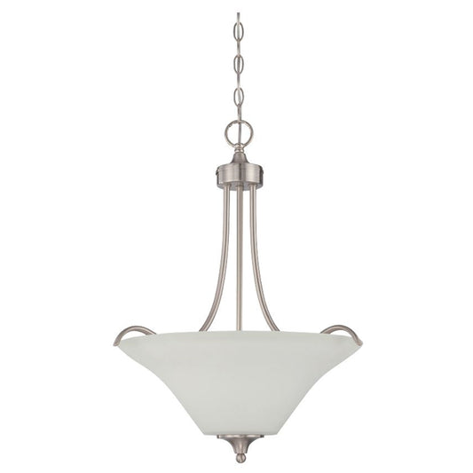 Sunset 3-Light 23" Darby Pendant 100W Bright Satin Nickel F18057-80
