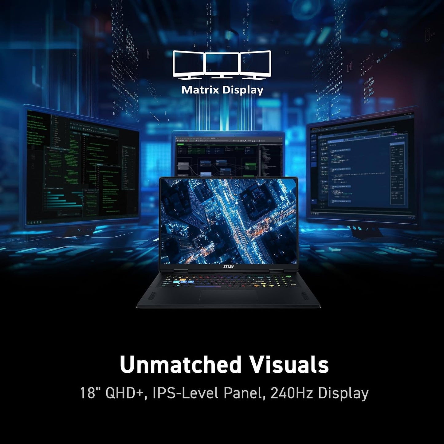 MSI Vector A18 HX 18” 240Hz QHD+ Gaming Laptop: AMD Ryzen 9-9955HX, 32GB/1TB NVMe SSD, Wi-Fi 7, Win 11 Home Cosmo Gray A9WIG-065US