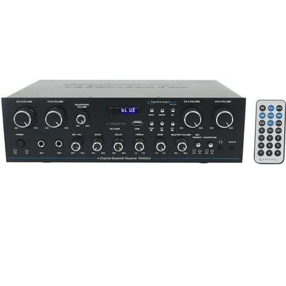 Technical Pro RX400X4 1600W 4-Channel Bluetooth Home Audio Receiver