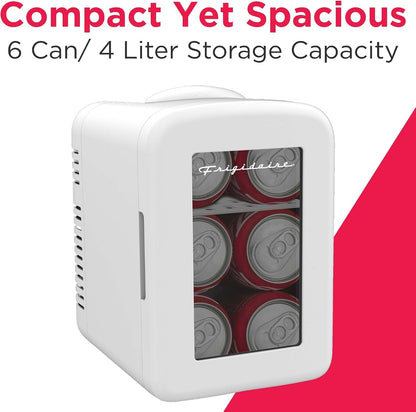 Frigidaire 6 Can Mini Personal Dorm Fridge Cooler Pink EFMIS190-WHITE