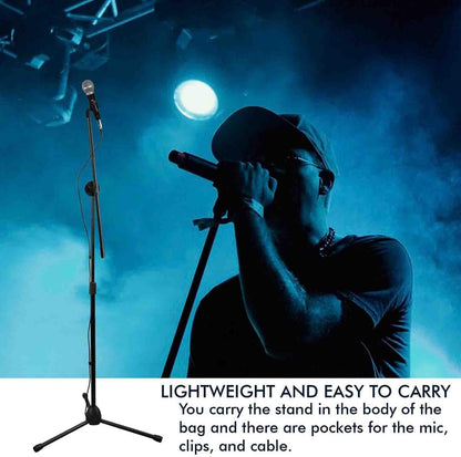 Technical Pro MC1ST Adjustable Tripod Boom Microphone Stand with Mic Included