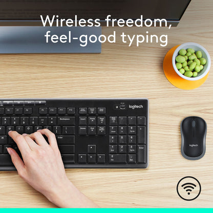 Logitech MK270 Wireless Keyboard/Mouse Combo - 2.4 GHz - Black 920-004536