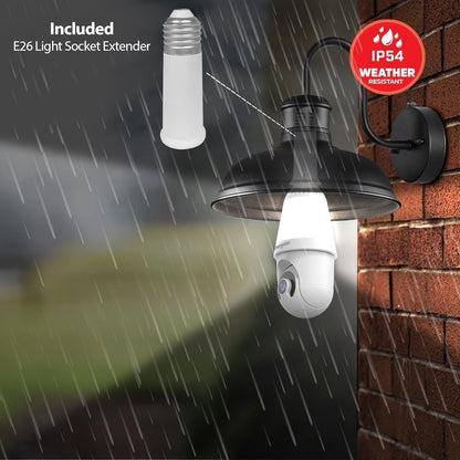 Energizer 1000 Lumens Light Bulb Camera, 2K Outdoor Smart Home Security Camera w/ Auto-Motion