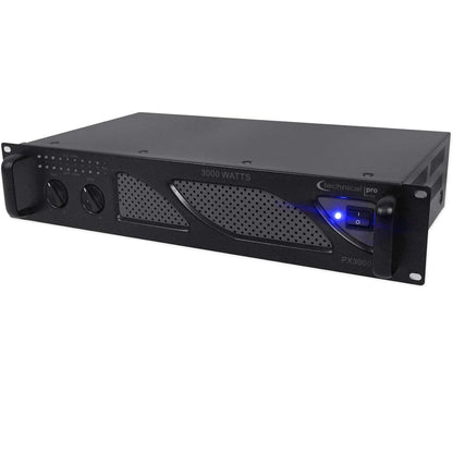 Technical Pro PX3000 Professional 2U 2-Channel 3000 Watt Power DJ Amplifier