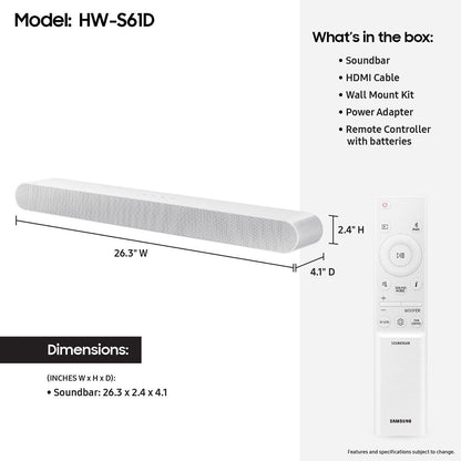 Samsung HW-S61D/ZA 5.0 Ch All-in-one Wireless Dolby Atmos Soundbar White