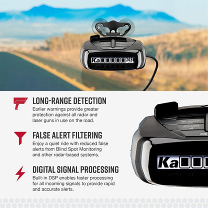 Cobra RAD 480i Laser Radar Detector, Long Range Detection, Bluetooth, Black
