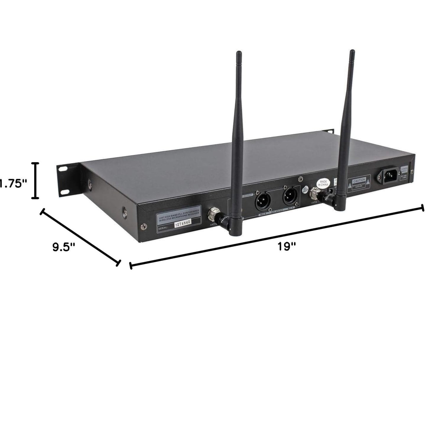 Technical Pro WM1201 Professional 2-Channel UHF Dual Wireless Microphone System