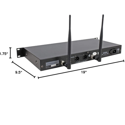 Technical Pro WM1201 Professional 2-Channel UHF Dual Wireless Microphone System