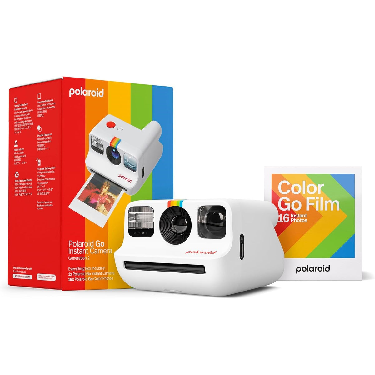 Polaroid Go Everything Box Bundle (Gen 2) - White: Automatic Focus Instant Film Camera