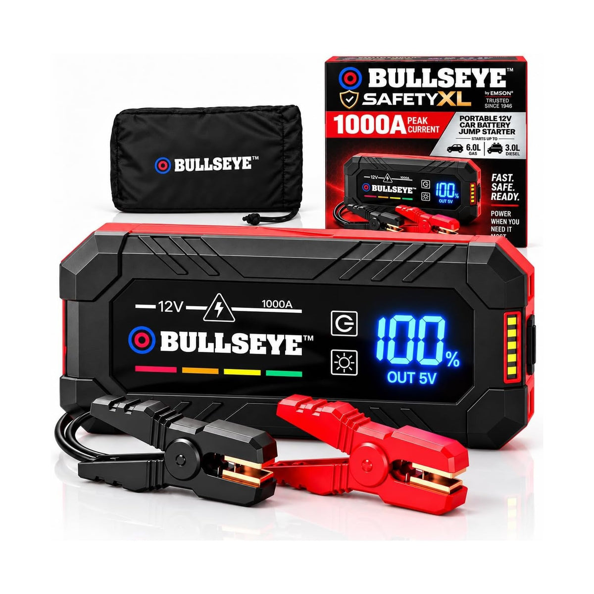 BULLSEYE SafetyXL 1000A Car Battery Jump Starter Portable, 12V