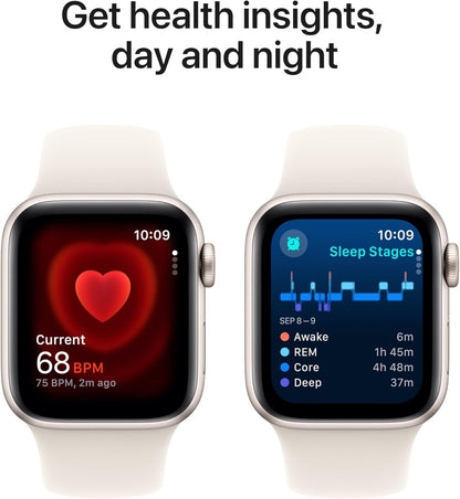 Apple Watch SE 2nd Gen GPS 40mm Aluminum Case Starlight Sport Band S/M MXEF3LL/A