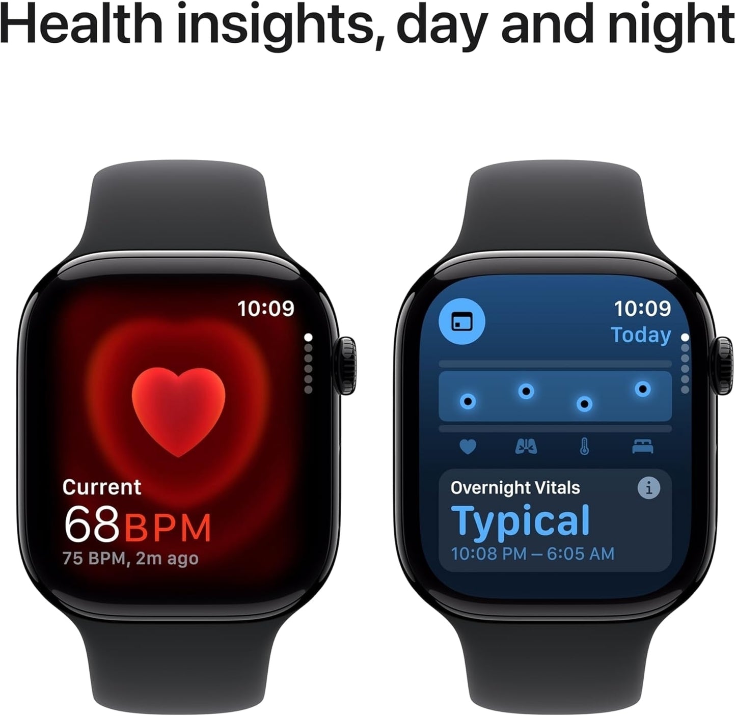 Apple Watch Series 10 GPS 46mm Aluminum Case Black Sport Band M/L Jet Black MWWQ3LW/A