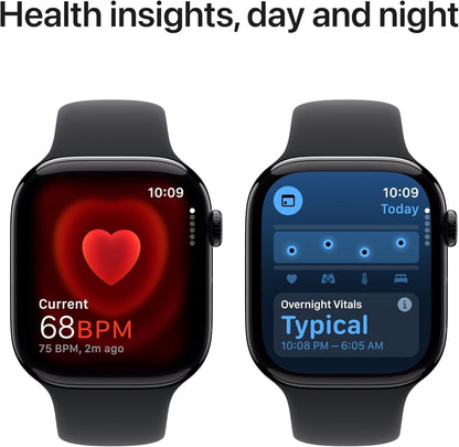 Apple Watch Series 10 GPS 46mm Aluminum Case Black Sport Band M/L Jet Black MWWQ3LW/A