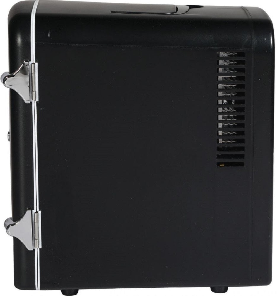 Frigidaire 6-Can/4-Liter Capacity Retro Mini Fridge Black EFMIS129-BLACK, Includes 110V home power cord & 12V DC car adapter