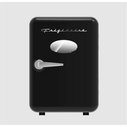 Frigidaire Portable Retro 6-Cans/4L Mini Fridge Black EFMIS137-BLACK, Includes 110V home power cord & 12V DC car adapter
