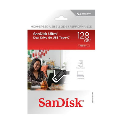 SanDisk 128GB Ultra Dual Drive Go 2-in-1 Flash Drive Black SDDDC3-128G-A46
