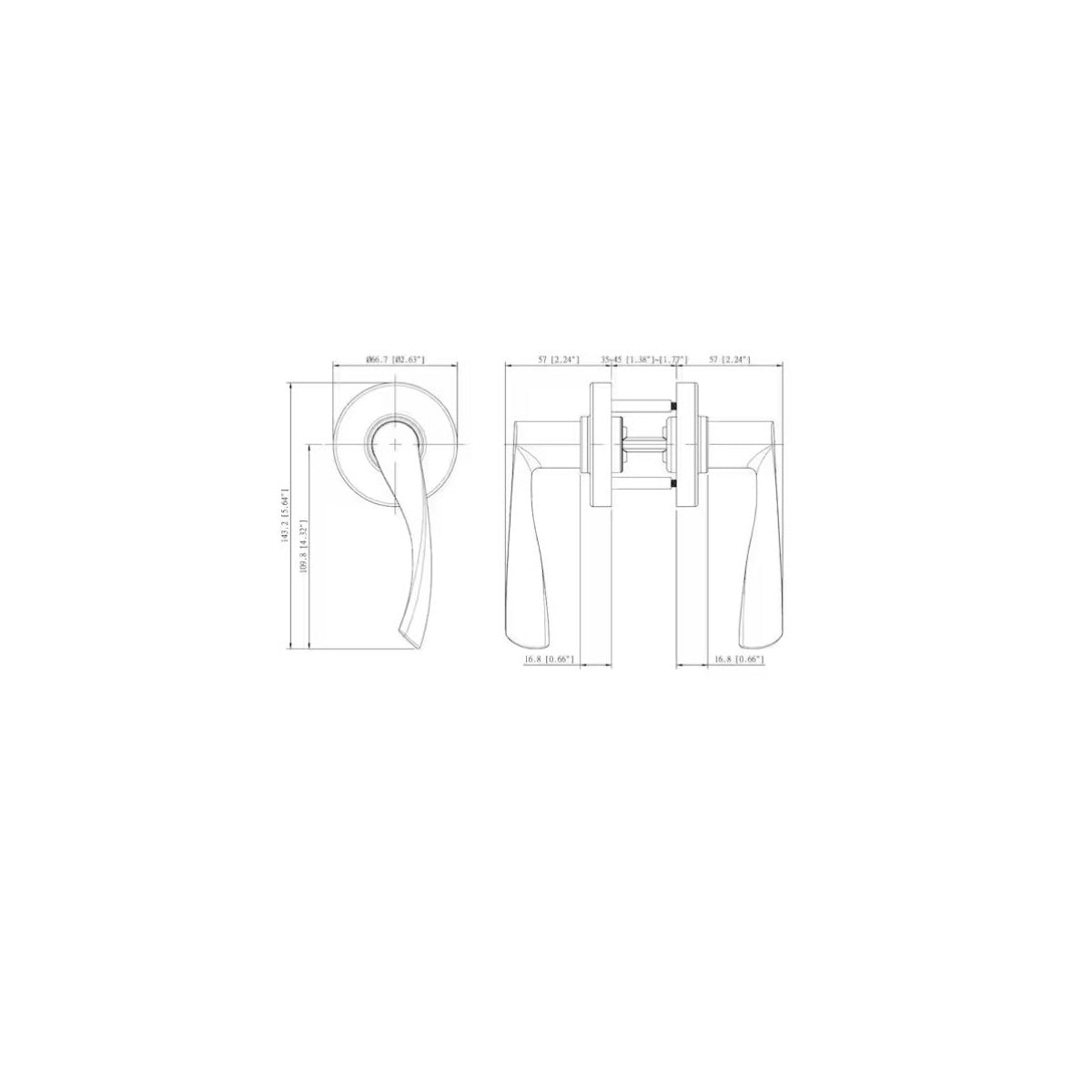 Primrose Matte Black Passage Hall/Closet Door Handle LS9X93SYYC