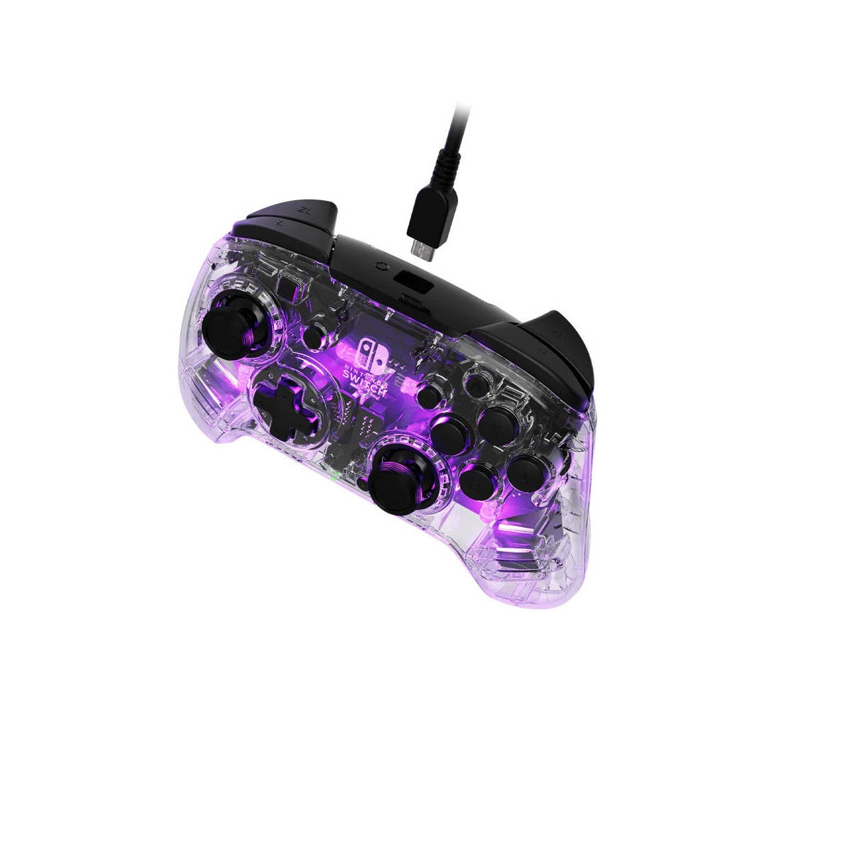 PDP Afterglow LED Wireless Deluxe Gaming Controller: Multicolor Nintendo Switch Transparent 500-137-NA