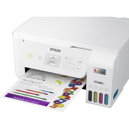 Epson EcoTank ET-2800 Wireless Color All-in-One Cartridge-Free Supertank Printer White C11CJ66202
