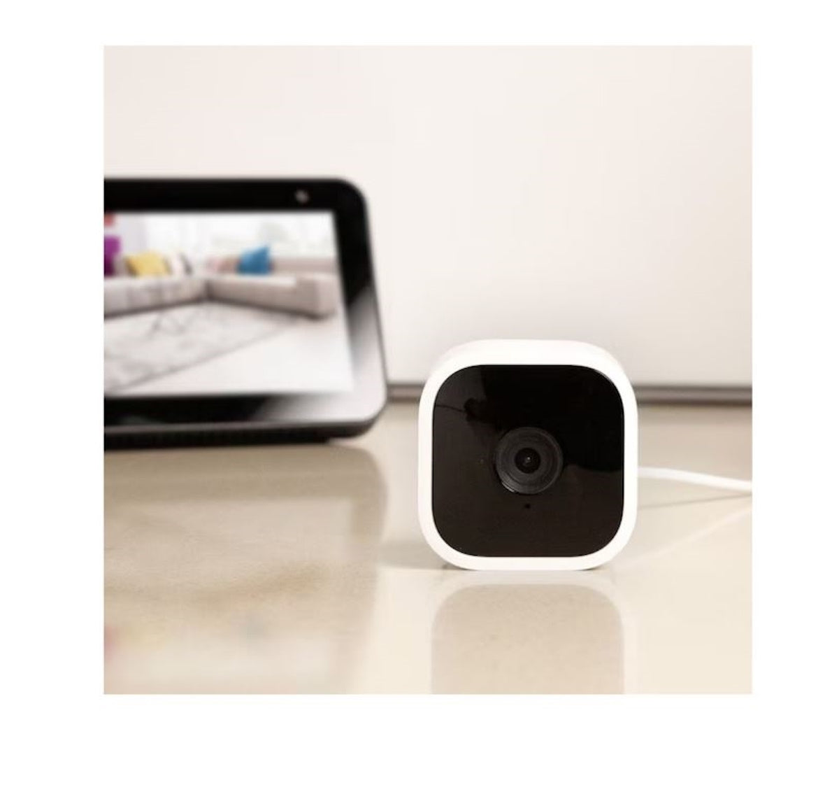 Blink - Mini - Compact indoor plug-in smart security camera, 1080p, night vision, motion detection, 2 way audio – 2 cam - White