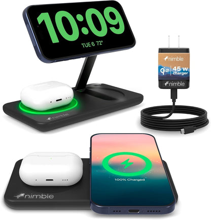 Nimble Podium 2-in-1 Wireless Charging Station for iPhone & Airpods NB-WP-2N1TRY