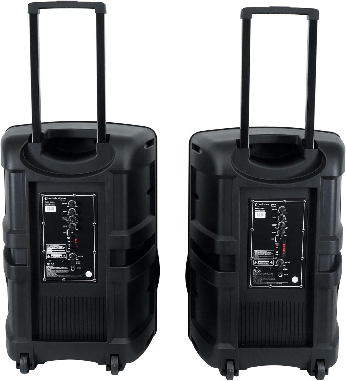 Technical Pro Rechargeable CLUB15 15" Bluetooth DJ Light Speaker Package with Tripod & Microphone LIT15PKG