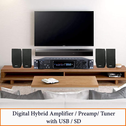 Technical Pro 2500 Watts Digital Hybrid Amplifier, Preamp/Tuner with USB and SD Inputs H2502URBT