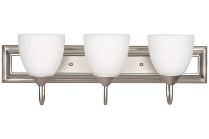 Noble Home 3-Light Bathroom 100W Vanity Light Fixture Satin Nickel WLF3623-53