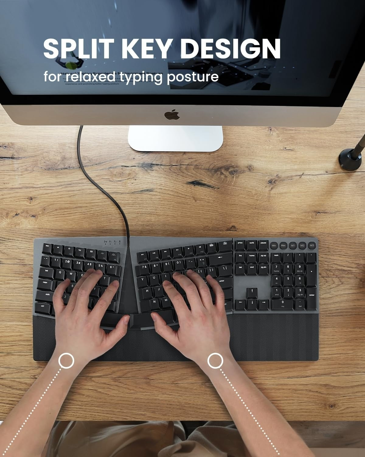 Perixx PERIBOARD-535BR Wired Ergonomic Mechanical Keyboard