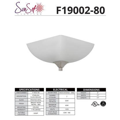 Luminance F19002-80 Flush Mount Starling 2-Lights