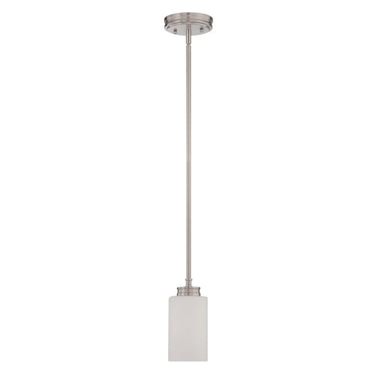 Sunset Lighting Dalton 1-Light Pendant 100W Bright Satin Nickel Finish F18010-80