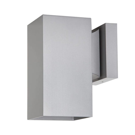Sunset Lighting 1-Light Silver Powder Coat Square 8" x 4.375" Outdoor Square Light Wall Sconce F6891-58