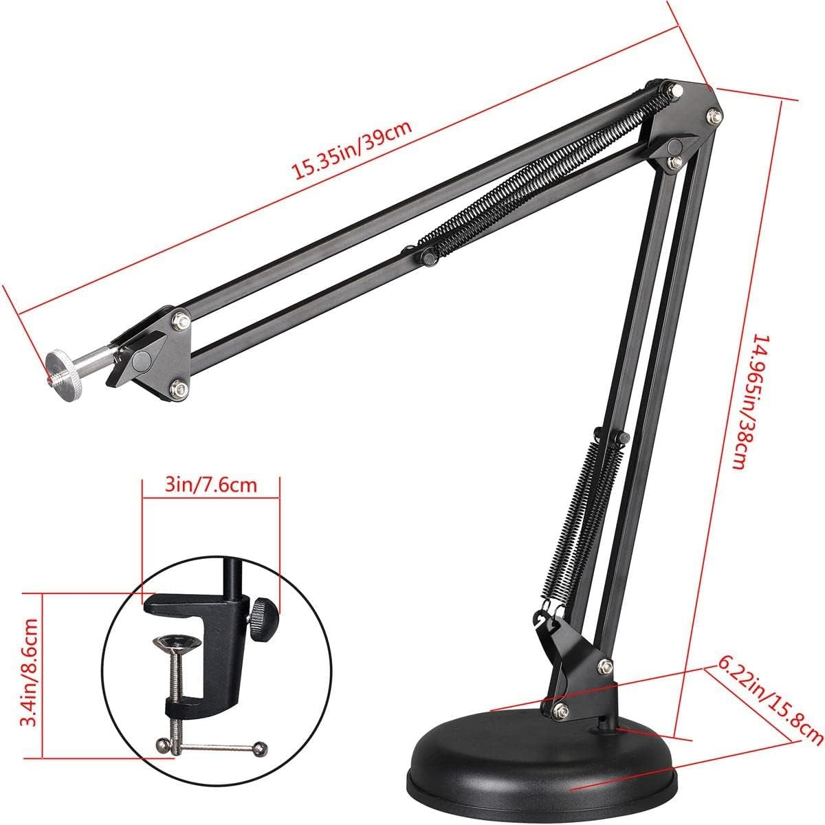 Technical Pro Web Camera Suspension Crane Arm with Base & Desk Clamp WEBCAMARM1