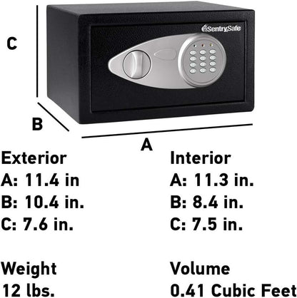 SentrySafe X041e 0.4 Cubic Feet Black Security Digital Safe