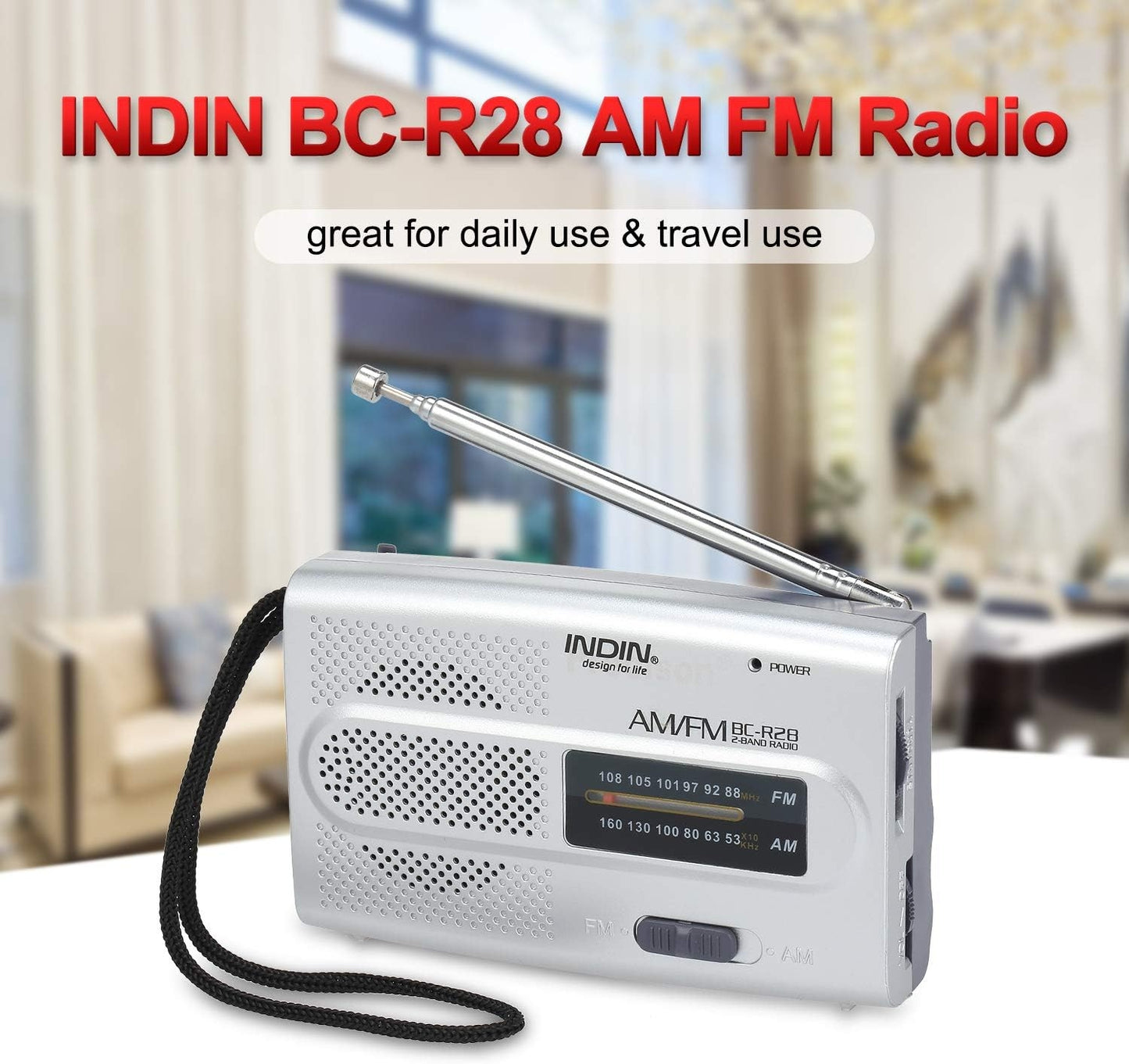 INDIN BC-R28 AM/FM Portable Pocket Radio – Mini Speaker