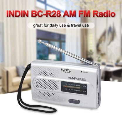 INDIN BC-R28 AM/FM Portable Pocket Radio – Mini Speaker